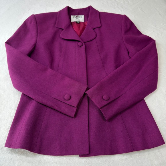 Kasper ASL Blazer Womens 6P Magenta Purple Excellent 100% Wool Petite 30603P - Picture 3 of 9